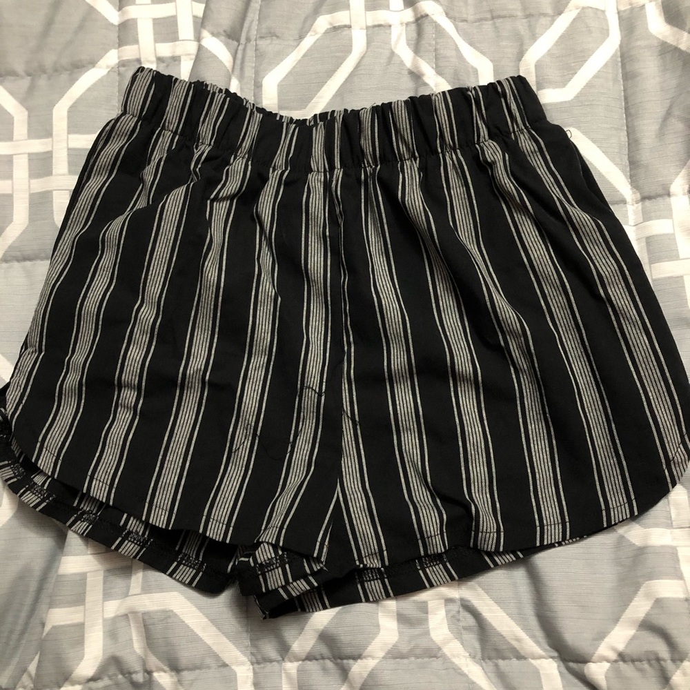 Black striped shorts